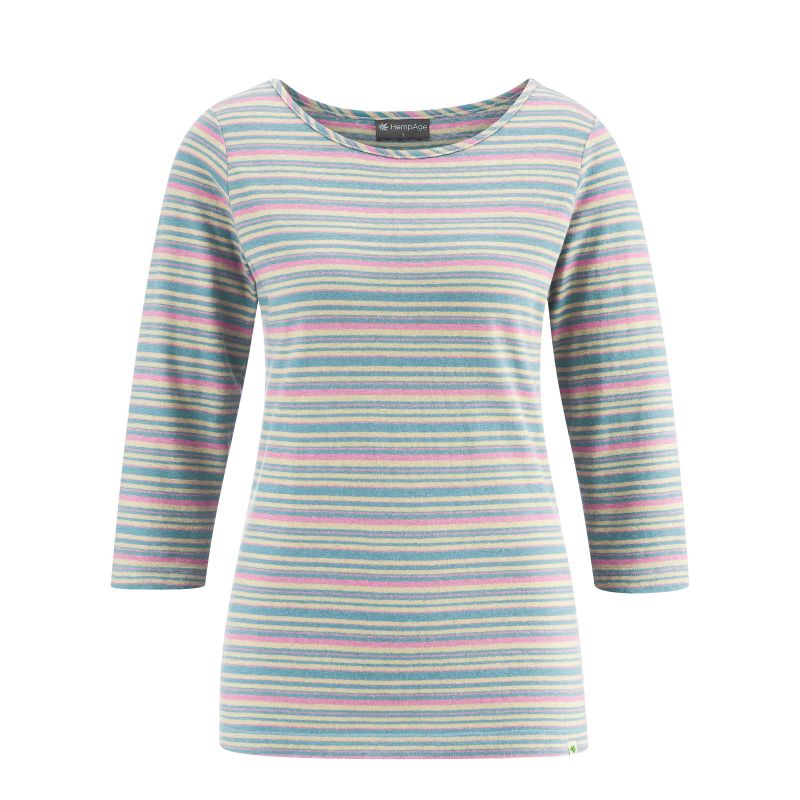 Gestreiftes Langarm-T-Shirt - Hanf und Bio-Baumwolle