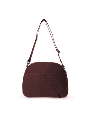 Bag in hemp cloth and organic cotton half moon