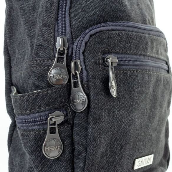 Triple pocket backpack - Organic hemp and cotton