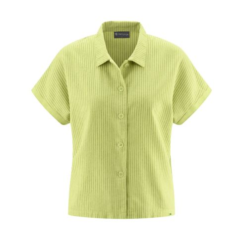 Stripe blouse with woven collar - hemp and organic cotton