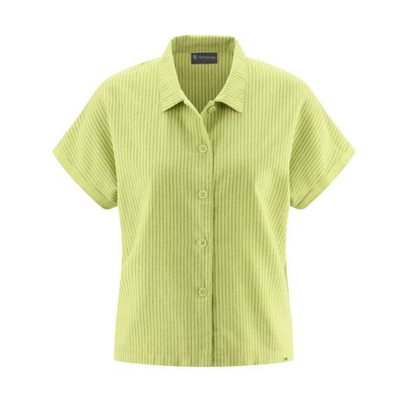 Stripe blouse with woven collar - hemp and organic cotton