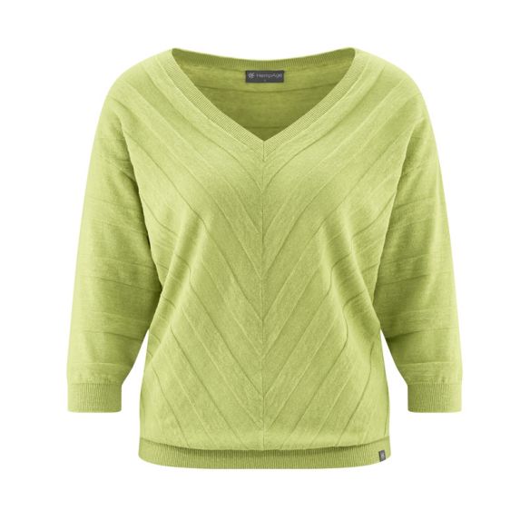 Diagonal stripes sweater - cotton and organic hemp