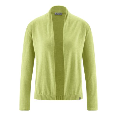 Veste avec col châle en tricot fil slub - Chanvre et Coton bio