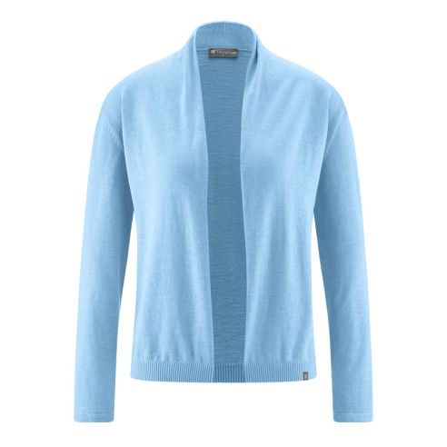 Giacca con maglia con collo a scialle di scialle slub - canapa e cotone organico