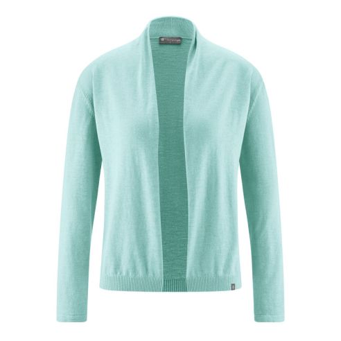 Giacca con maglia con collo a scialle di scialle slub - canapa e cotone organico