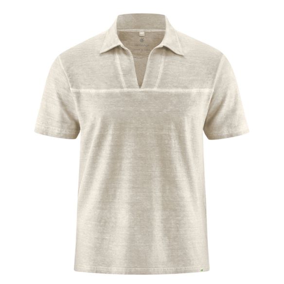 T-shirt colletto in jersey - canapa e cotone organico