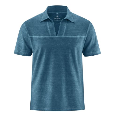 T-shirt colletto in jersey - canapa e cotone organico