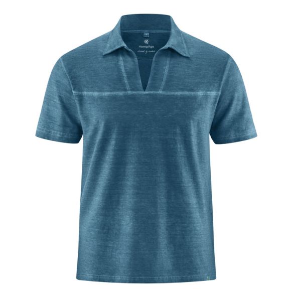 T-shirt colletto in jersey - canapa e cotone organico