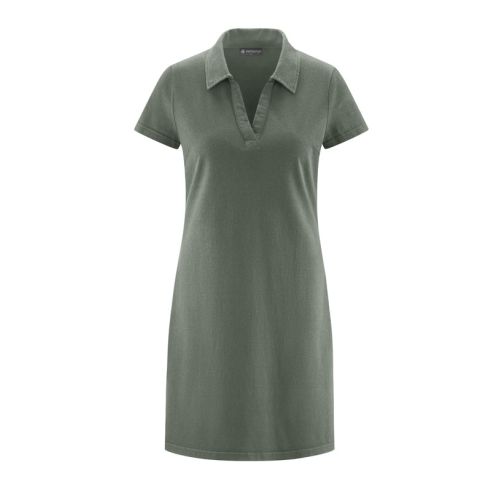 Kleid mit Kragen in Piqué Jersey - Bio-Baumwolle und Hanf