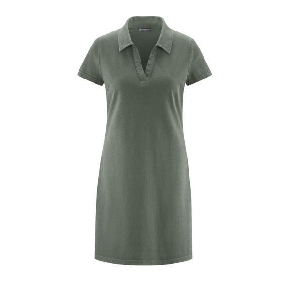 Robe avec col en jersey piqué - Chanvre et Coton bio