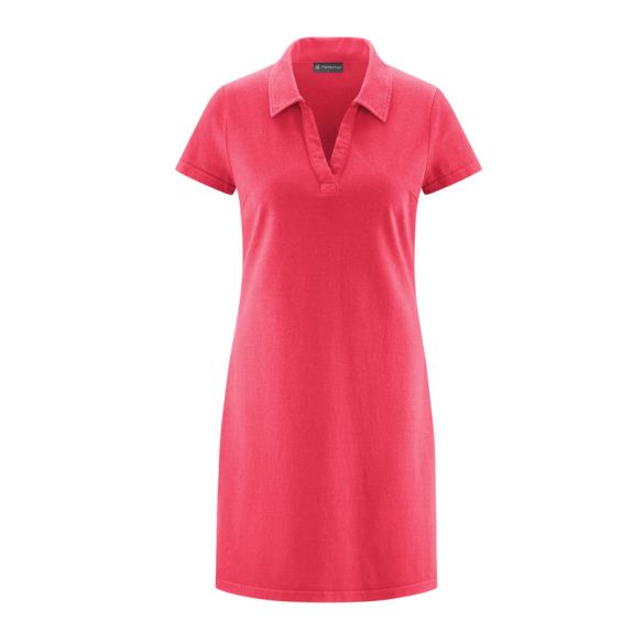 Kleid mit Kragen in Piqué Jersey - Bio-Baumwolle und Hanf