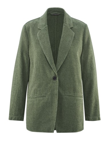 Blazer pied-de-poule en chanvre