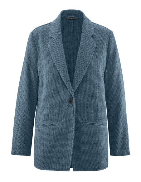 Blazer pied-de-poule en chanvre