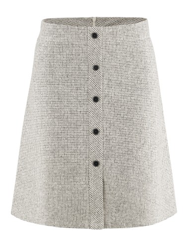 Jupe pied-de-poule mi-longue chanvre coton