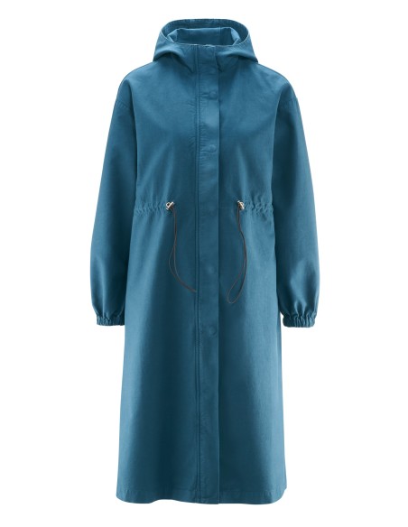 Manteau pluie capuche coton chanvre