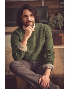 Pull damier chanvre coton bio 2
