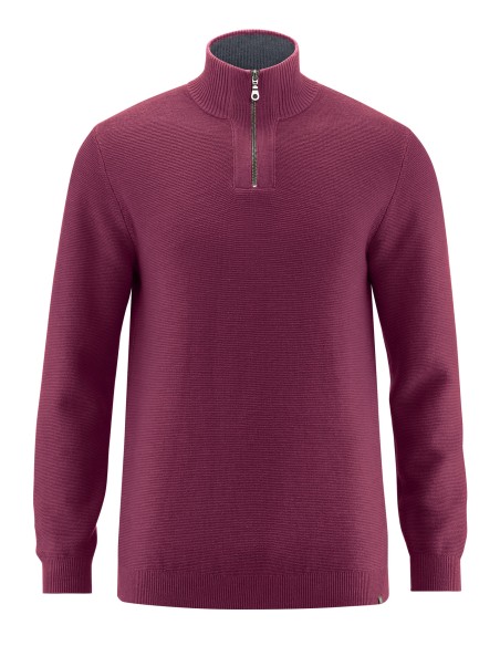 Maglione del collo con cerniera in canapa e cotone organico