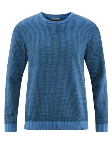 Embossed mesh sweater organic cotton hemp