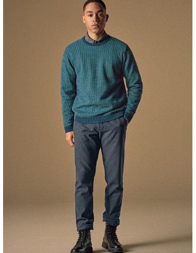 Geprägter Mesh Pullover Bio-Baumwoll-Hanf