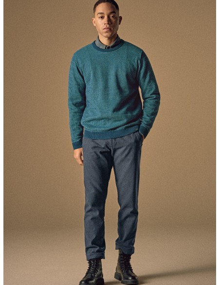 Embossed mesh sweater organic cotton hemp