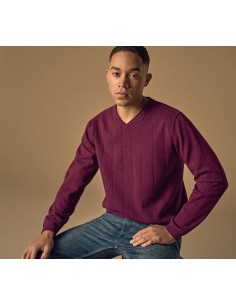 Sweater V-neck mesh hemp organic cotton 2