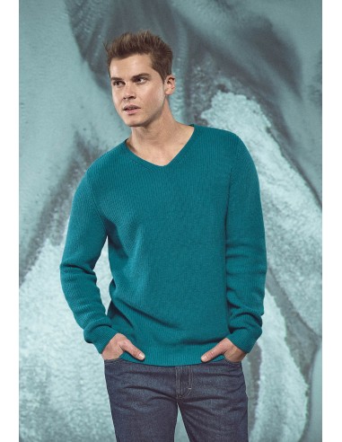 Pull en maille col v chanvre coton biologique