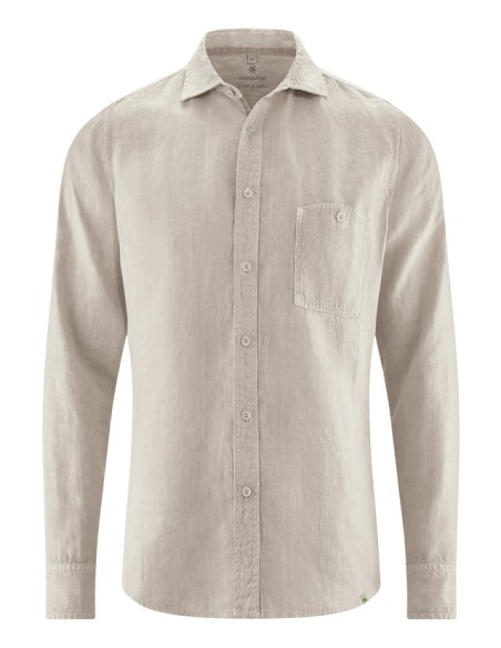 Camicia piegata di canapa al 100%