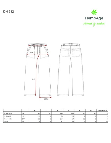 Pantalones de cáñamo anchos para mujeres