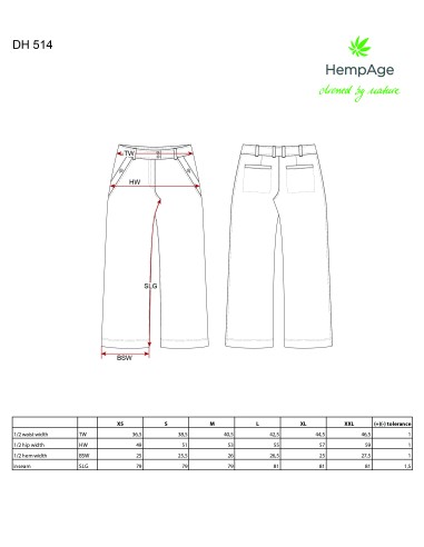 Pantalon pied-de-poule ample chanvre coton