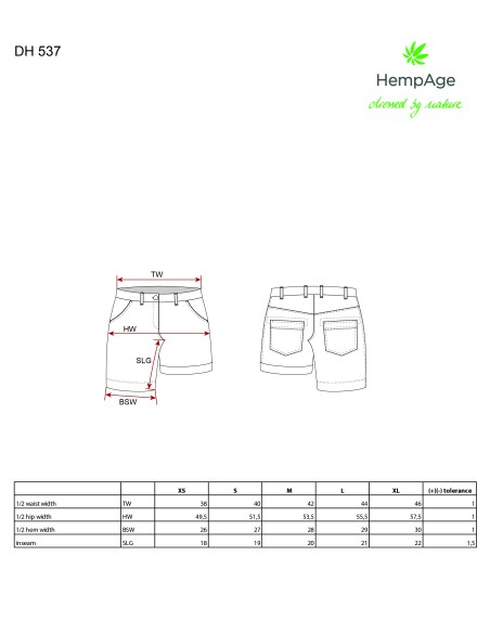 Shorts aus Bio-Baumwolle und Hanf für Damen