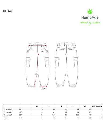 Pantalon cargo resserrer sur le bas - Hempage