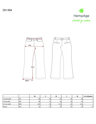 Pantalon bas évasé - Chanvre et Coton bio