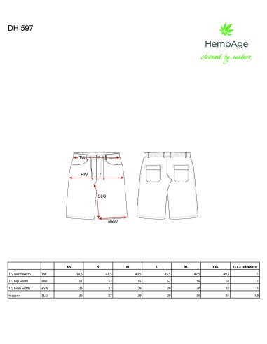Bermuda de ancho raya - cáñamo y algodón orgánico