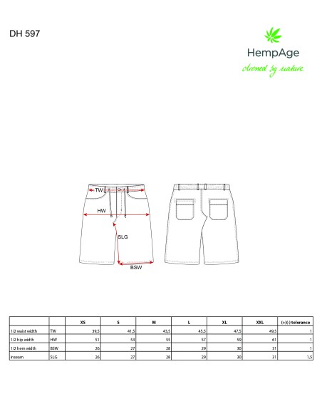 Bermuda de ancho raya - cáñamo y algodón orgánico
