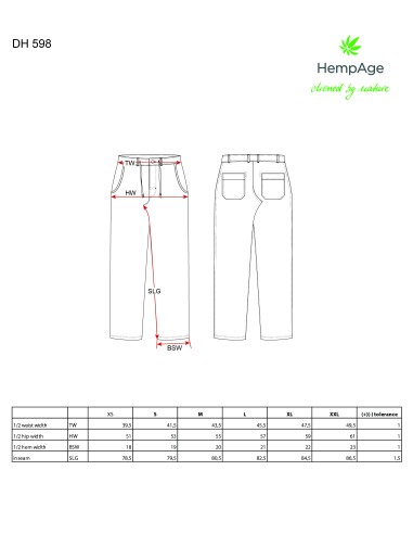 Gewebte gestreifte Hose - Hanf und Bio-Baumwolle