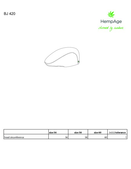 Casquette béret pour homme en chanvre