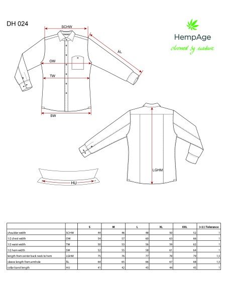 Hemp Slim Shirt - Chest pocket