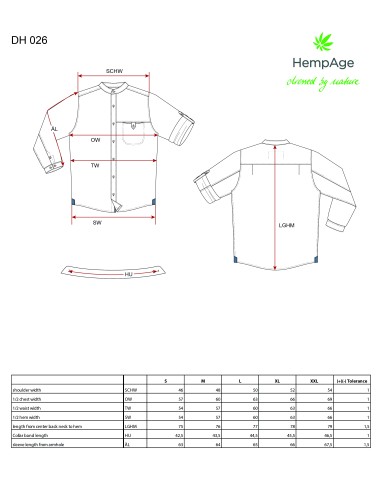 Camicia collo Mao - Canapa pura