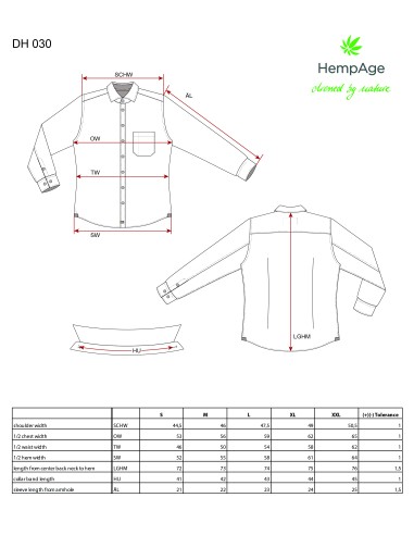 Camicia a righe in canapa e cotone biologico