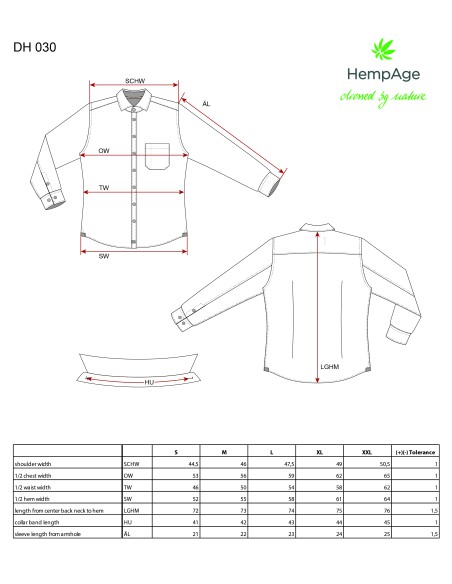 Camicia a righe in canapa e cotone biologico