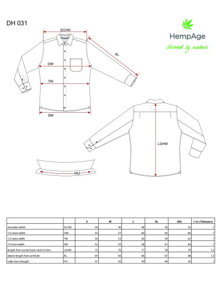 Camicia da canapa molto fine - Tasca da petto