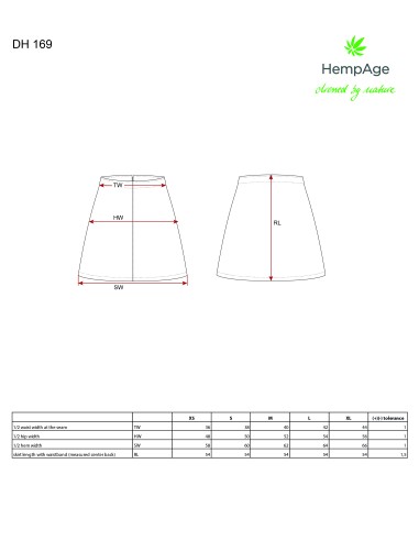 Trapeze skirt in hemp velvet