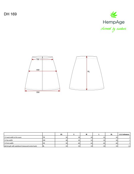 Trapeze skirt in hemp velvet