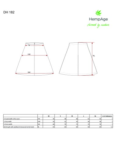 A - Hemp and organic cotton-shaped skirt