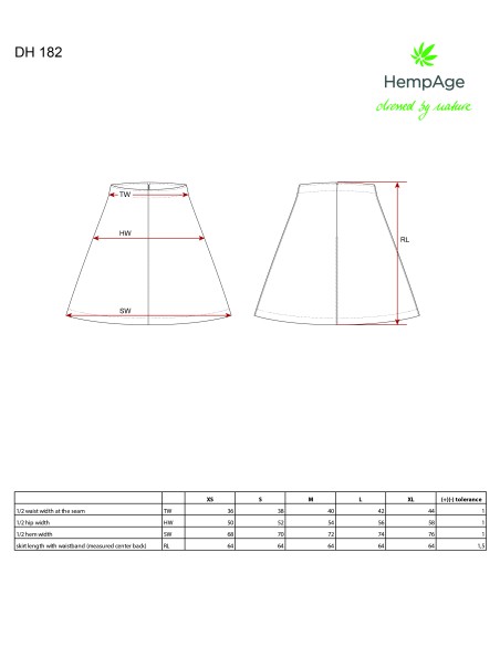 A - Hemp and organic cotton-shaped skirt