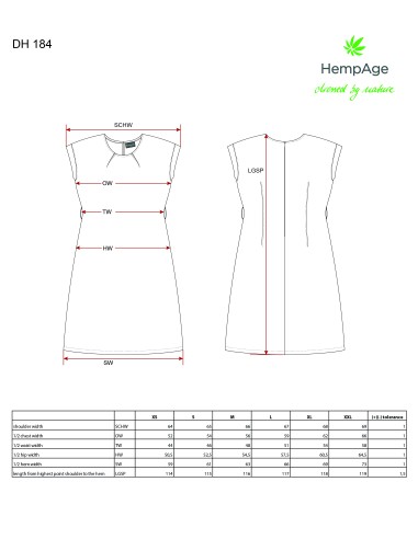 Vestido de manga corta 80% cáñamo