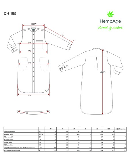 Ärmeltunika - Hanf und Bio-Baumwolle
