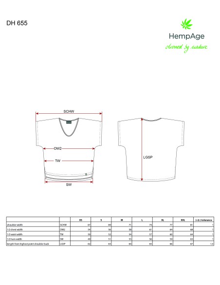 Wide shirt - hemp and organic cotton