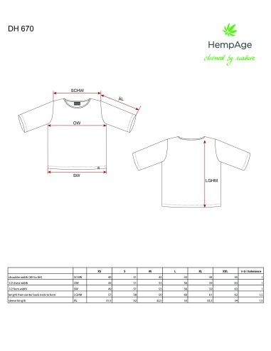 T-shirt à manche courte maillot - Chanvre et Coton bio