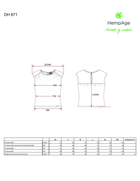 T-shirt con taglio - Canapa e cotone biologico